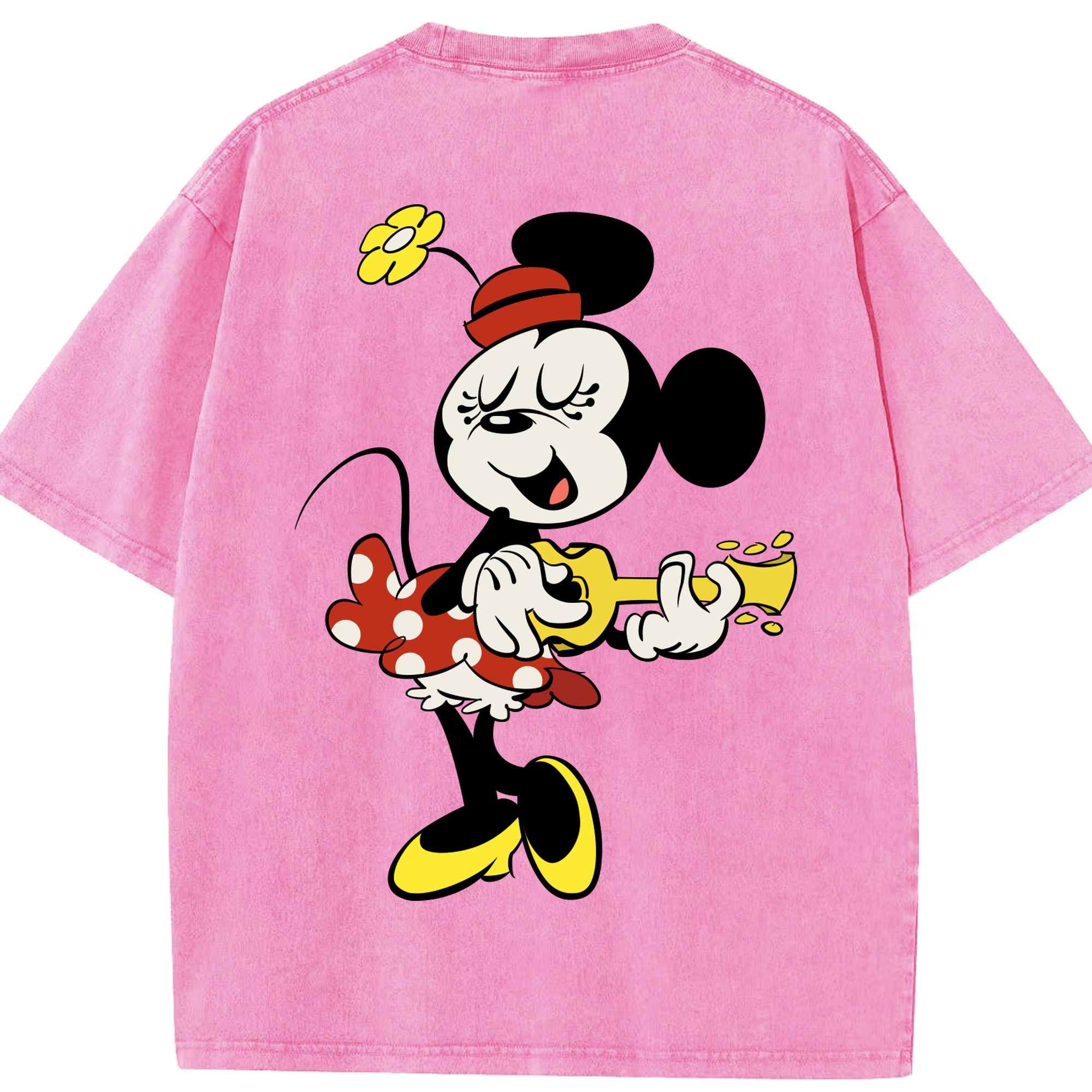 （画像用） ミッキーマウス Mickey Mouse 綿100% ヴィンテージ風 半袖Tシャツ（背面プリント）